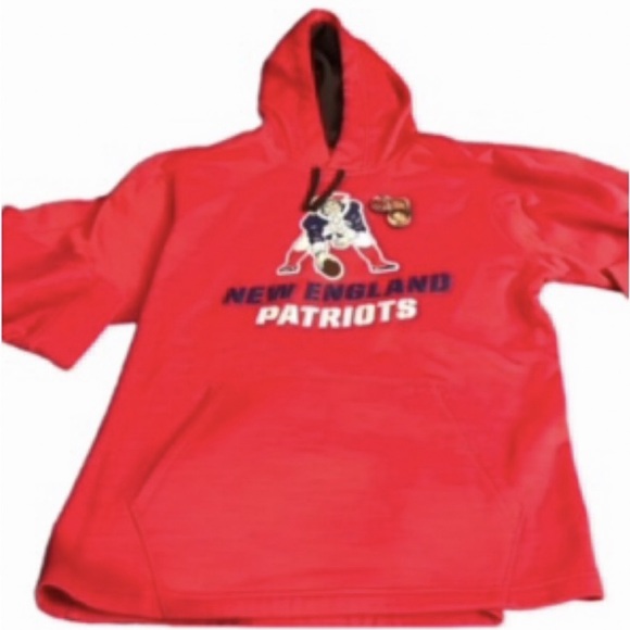 Majestic Other - NFL New England Patriots size XL red hooded sweatshirt OG graphics GO PATRIOTS!